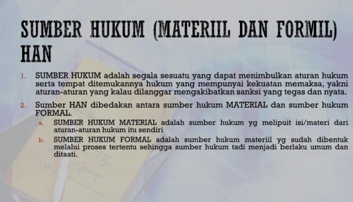 Jawaban Korelasi Antara Sumber Hukum Formil dengan Materiil Beserta Contohnya