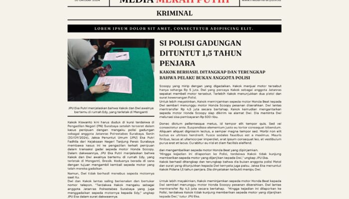 Kakok Kiswanto si Polisi Gadungan Dituntut 1,5 Tahun Penjara