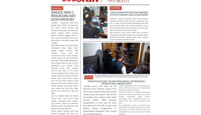 Oknum Polisi Polres Tanjung Perak Diduga Pengendali Pengedar Sabu Jaringan Sumut