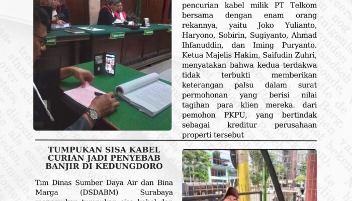 Terdakwa Pecatan Polisi Coba Curi Kabel Telkom Sepanjang 25 Meter