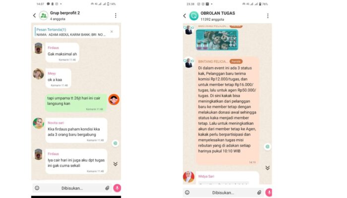 Penipuan Aplikasi Bermodus Like dan Follow E-Commerce Tilap Uang Korban Rp35 Juta